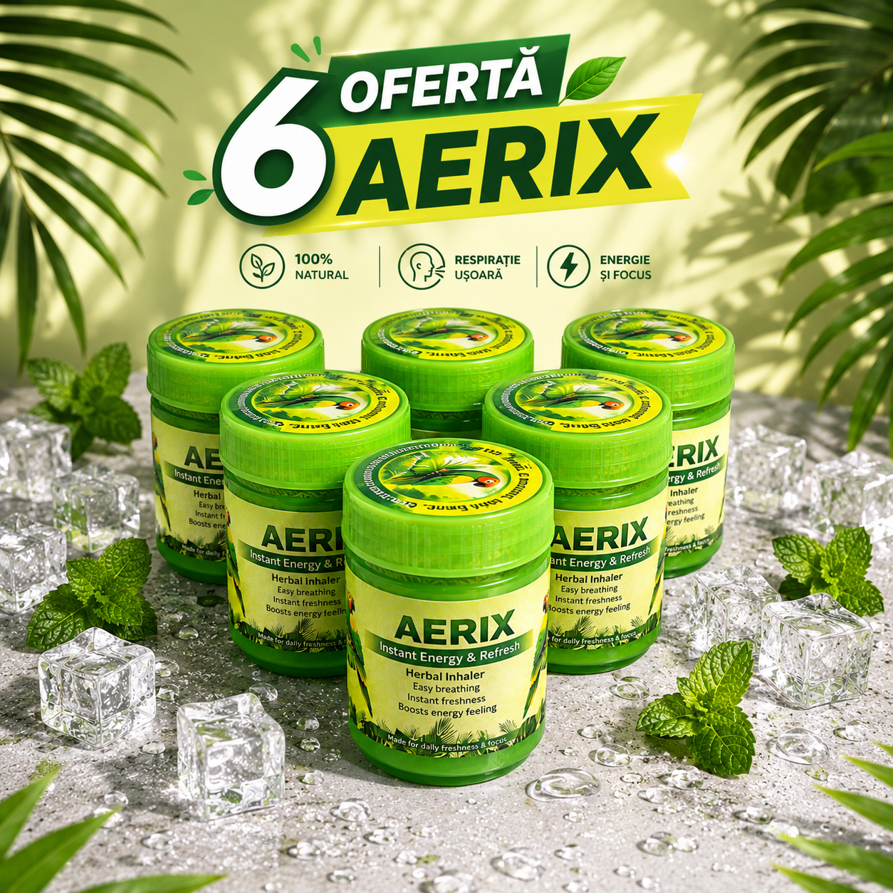 AERIX – Ofertă 40%| 6 Inhalere Mentă & Eucalipt
